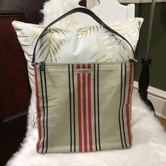 kate spade Handbags - Kate Spade canvas striped shoulder bag
